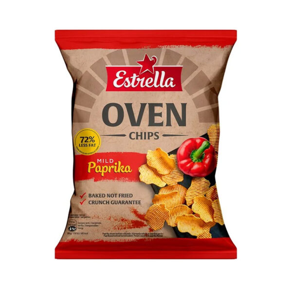 Kartupelu čipsi paprikas garšā Oven Chips, ESTRELLA, 125 g