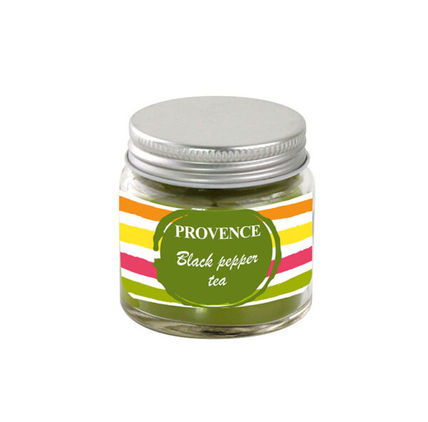 Aromātiskā svece burkā Melnais pipars un Tēja 65/65mm
