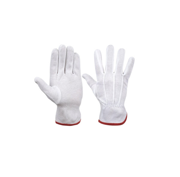 Tekstila cimdi ar mikropunktiem balti 8