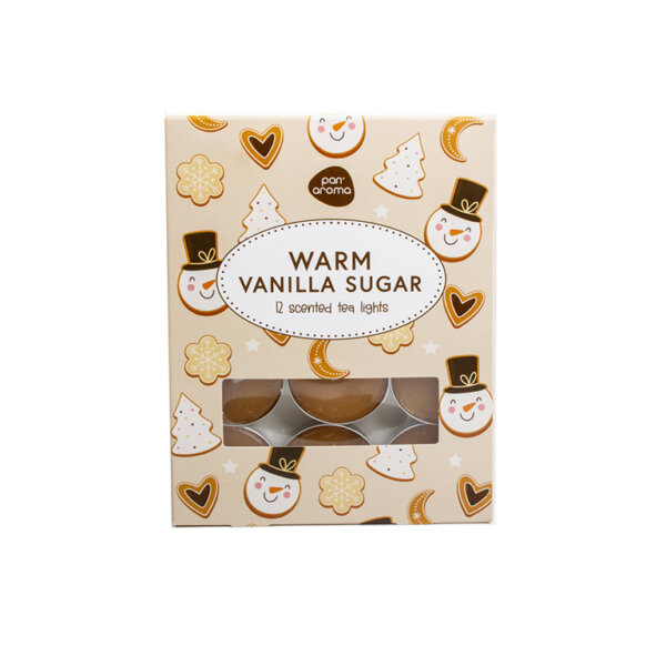 Tējas svecīšu panna Aroma Sniegavīrs SILTS VANILJAS CUKURS 12 gab. 3h