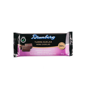 Tume Šokolaad BRUNBERG Laktoosi-ja Gluteenivaba 60% kakaod 50g