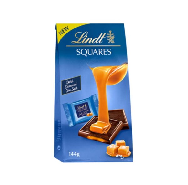 Tumšās šokolādes gabaliņi ar sāļo karameļu, LINDT, 144 g