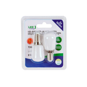 LED külmkapi- ja seadme­pirn T26/E14 2W, 180lm, 2tk/pakk