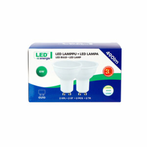 LED pirn GU10 6W, 490lm, 3000K, 2tk/pakk