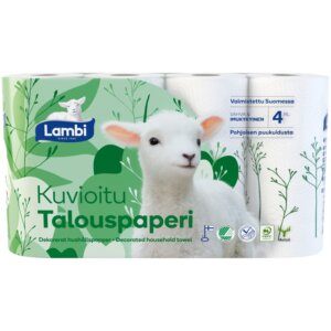 Majapidamispaber mustriga LAMBI, 4 rulli